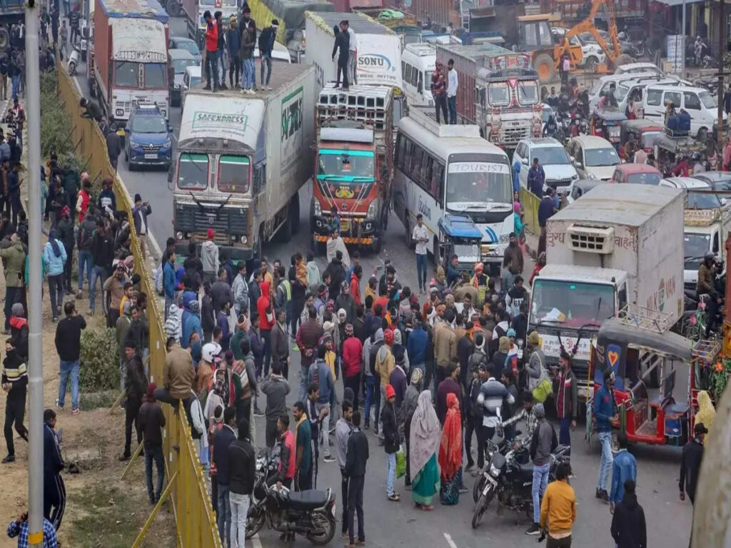 Truck drivers protest